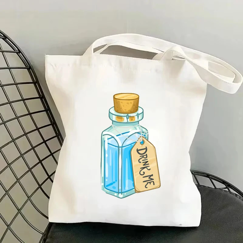 Alice v ríši divov unisex kabelky roztomilý karikatúra vonkajšie dochádzajúce ženy Denné ramenné tašky Harajuku Príležitostné uličky Canvas taška