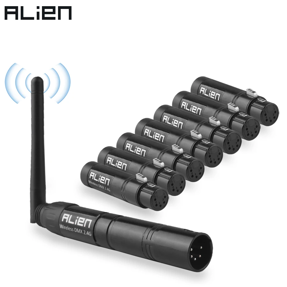 Alien 5 PIN DIN 2.4G ISM Wireless DMX 512 DFI Controller XLR Pán prijímača pre Disco DJ Stage Par Moving Head Laser Last