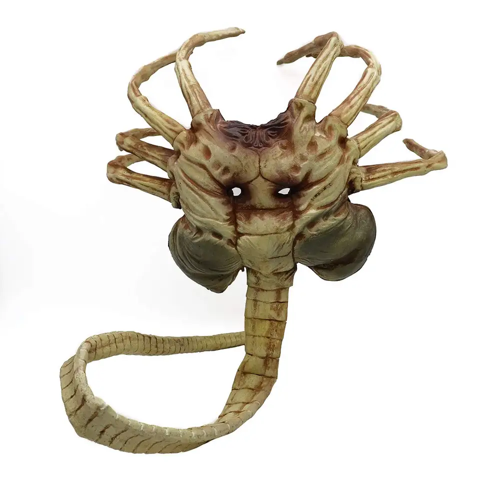 Alien Facehugger Mask, latexové strašidelné pazúry hmyz xenomorf hugger kostým, halloween prop