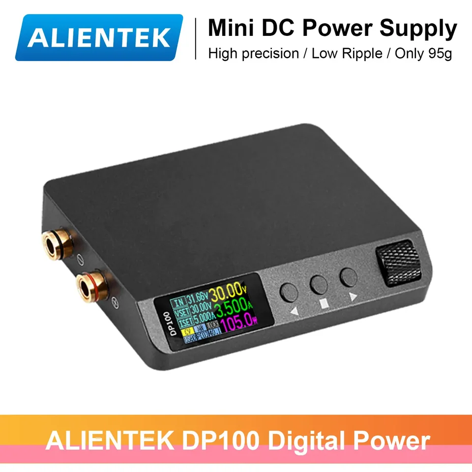 Alientek DP100 Originálny mini digitálny napájací zdroj CNC DC DC Nastaviteľné laboratórne elektronické prenosné prenosné napätie prepínač regulátora napätia