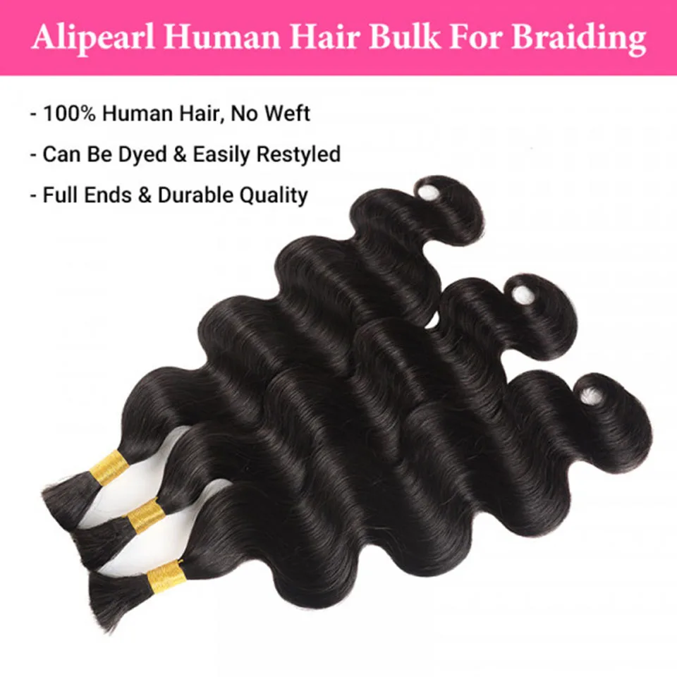 Alipearl Hair Body Wave Human Vlasy Objem bez útočníkov ľudské vlasové zväzky na nespracované brazílske vlasy panenské vlasové zväzky