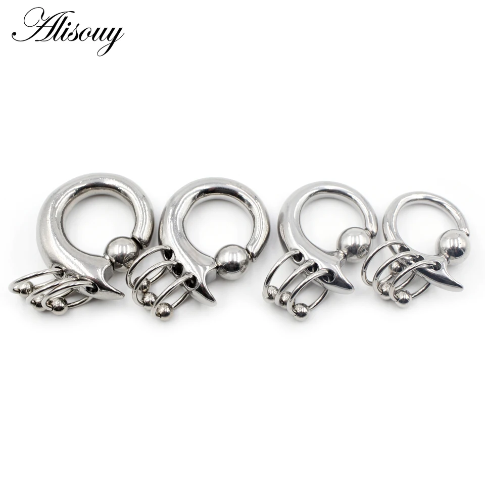 ALISOUY 1 kus visiace náušnice v zajatí korálky Piercing Weight Gauge Expander Pruženia nosidlá Body šperky 3/4/5/6 mm