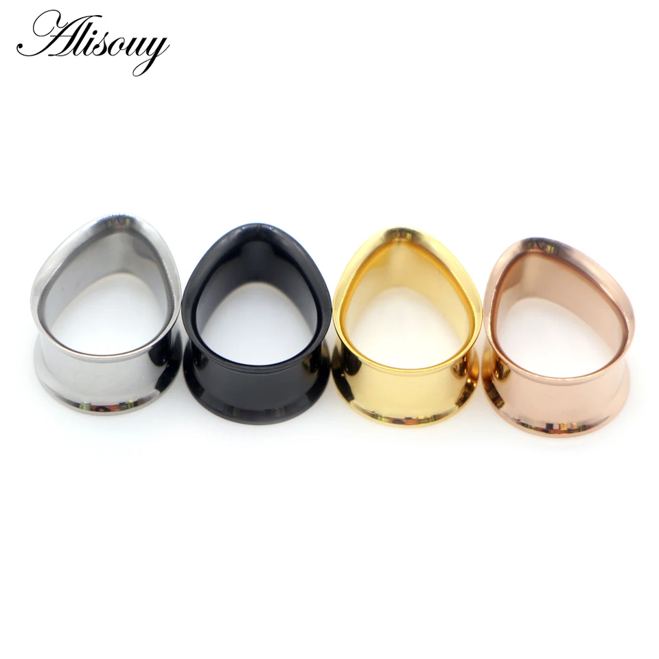 ALISOUY 2KS Rozširovanie uší rozširovanie 8-30 mm voda kvapka z nehrdzavejúcej ocele Ear Plug Tunnels Ear Expander
