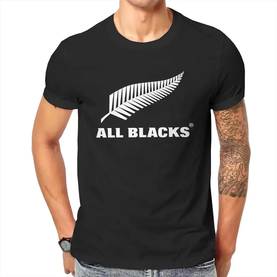 All_Blacks_Rugby T Shirts Men Men Cotton Humor Tričká Round Golier Tetle Tritster s krátkym rukávom