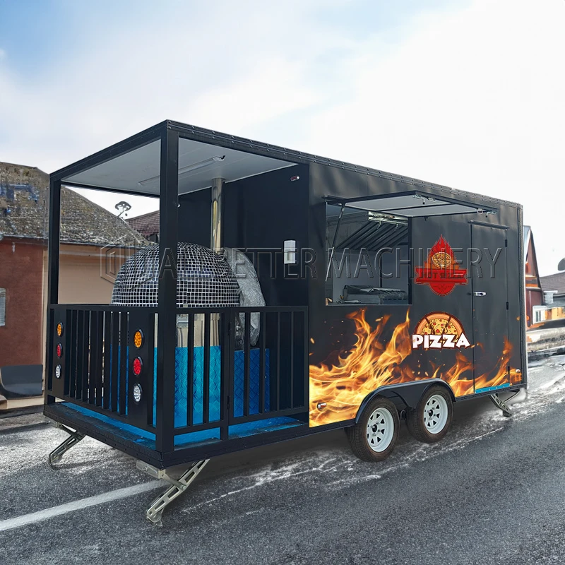 AllBetter Hot Sale Trailer Trailer Mobile Pizza Food Truck Burgers Coffee Remorque Food Truck s ovocnou drevou rúľou
