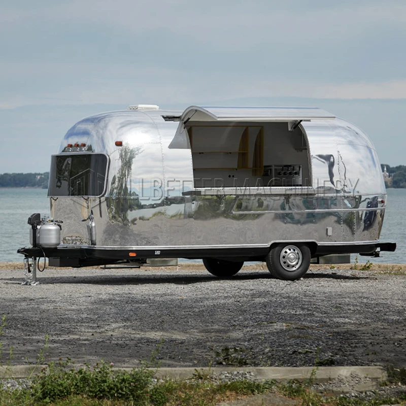 AllBetter Mobile Food Truck Towable Airstream Food Trailer Prispôsobiteľné karavanové potravinové prívesy na predaj Európa s CE Dot