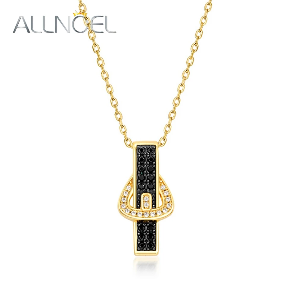 AllNoel 925 Sterling Sliver Pendant náhrdelník pre ženy jedinečný pás Buck Goldated Cool Girl Darček jemný šperk nový príchod