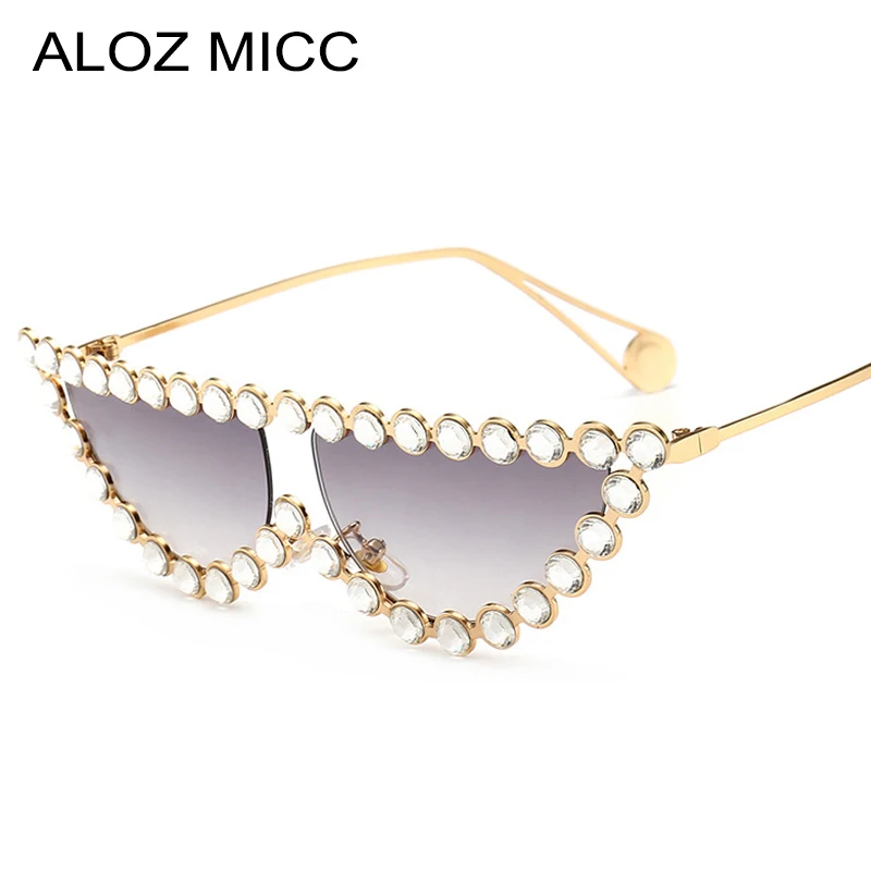 ALoz MICC Luxusný diamantový krištáľový žien Slnečné okuliare módne okuliare mačacie okulia
