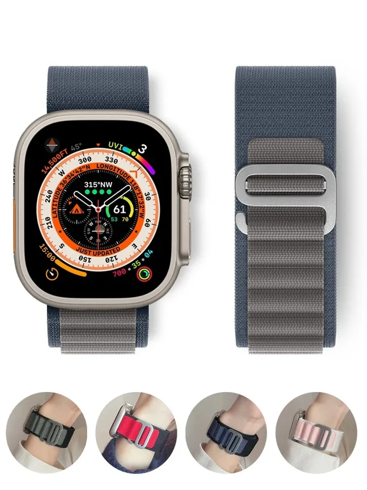 Alpine Band for Apple Watch Strap 44 mm 40 mm 45 mm 41 mm 38 mm 42 mm nylonový náramok Iwatch Series 9 5 SE 6 7 8 Ultra 2 49 mm