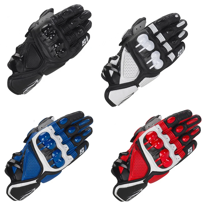 Alpines S1 Motocyklové rukavice kožená motokrosová ochrana Guantes Motobike mimo cestných závodných rukavíc Men a ženy