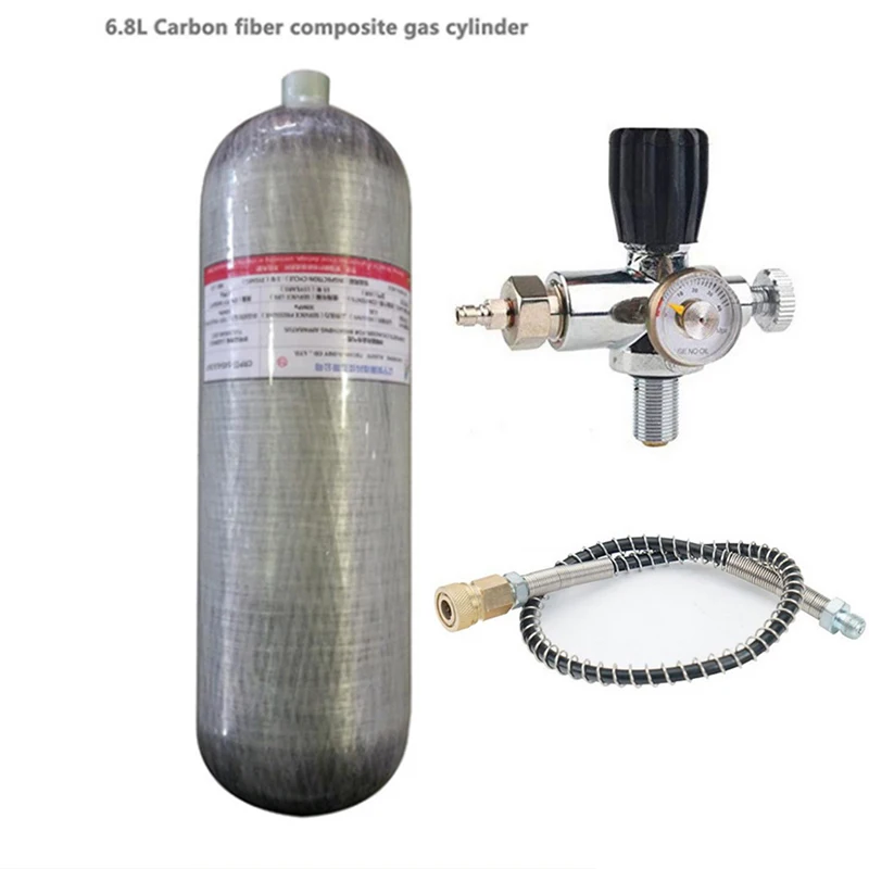 ALSAFE 6,8L 4500Psi 300barový val z uhlíkových vlákien HPA Tank Fľaša s fľašou s výplňou