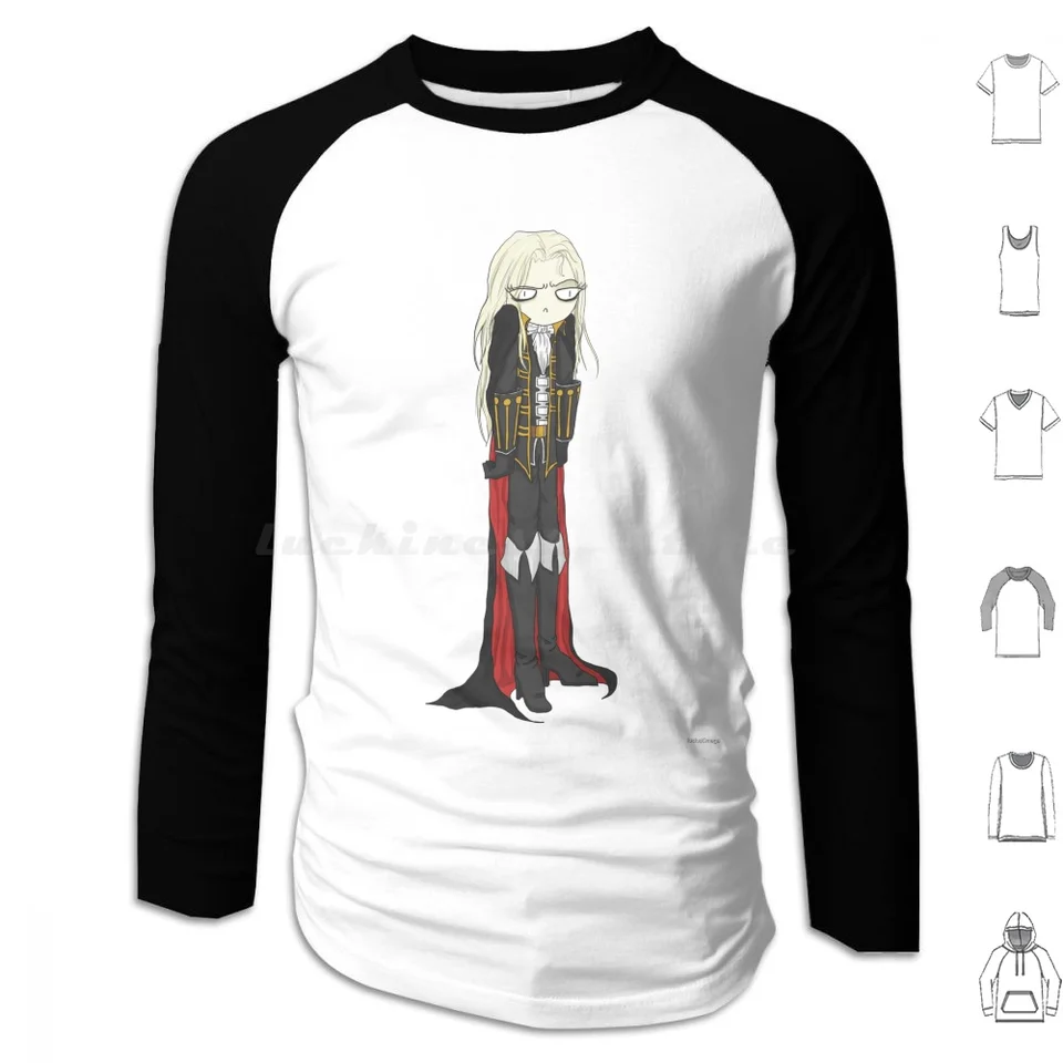 Alucard Whatevs Man ... Hoodie bavlna s dlhým rukávom Alucard Castlevania Vampire Dracula Belmont Symphony of the Night