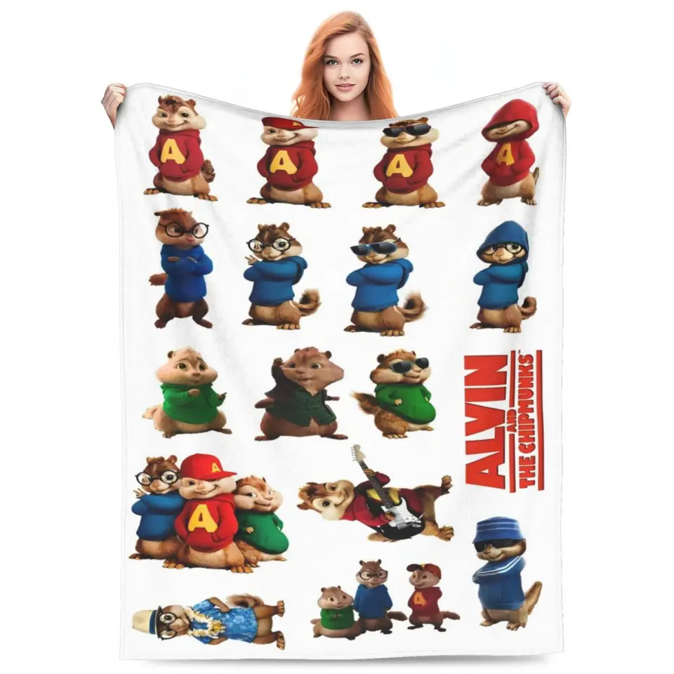 Alvin the Chipmunks Merch Hod hod prikrývku super mäkké hádzanie prikrývky vianočné darčeky