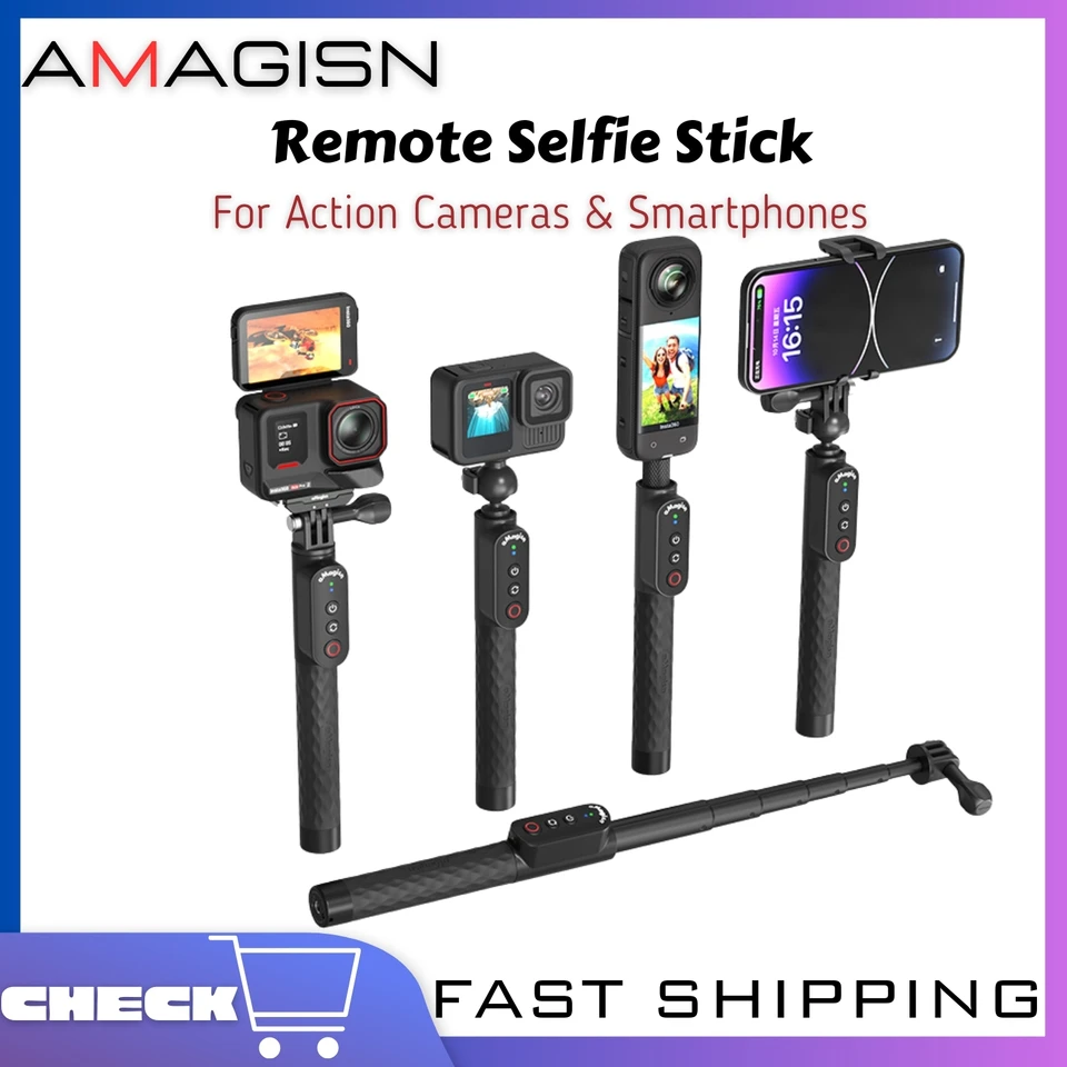 Amagisn diaľkové ovládacie prvky selfie selfie natiahnuteľnú grip loptu pre insta360 x4 Ace Pro 2 GoPro Hero 13 12 11 10 9 Príslušenstvo