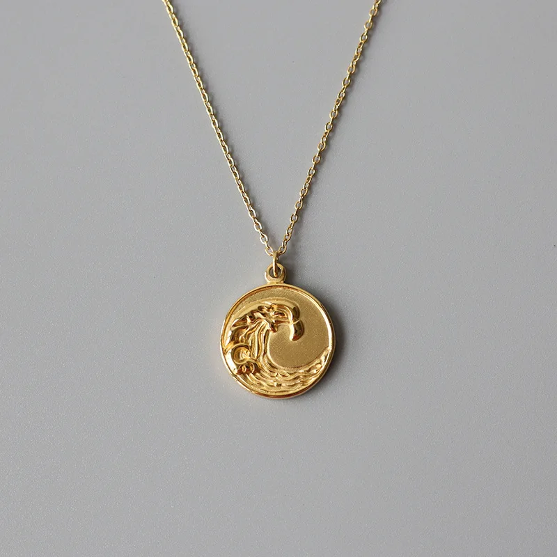 Amaiyllis 18k zlatý kruh mince shoker wave vyhlásenie náhrdelník Dámske klenoty šperky collier femme accesorios mujer collare šperky