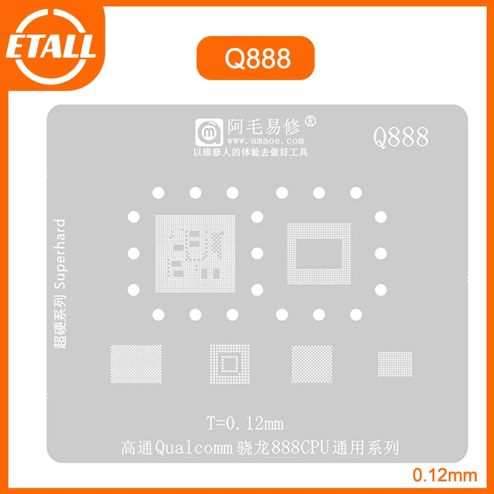 AMAOE Q888 BGA Šablóna pre Snapdragon 888 CPU RAM horná spodná vrstva IC čip ic
