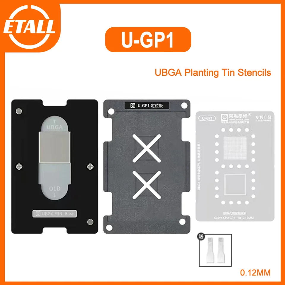 Amaoe U-GP1BGA Reballing Stencil pre GoPro Action Camera Opravy CPU Oceľové šablóny Opravy náradia