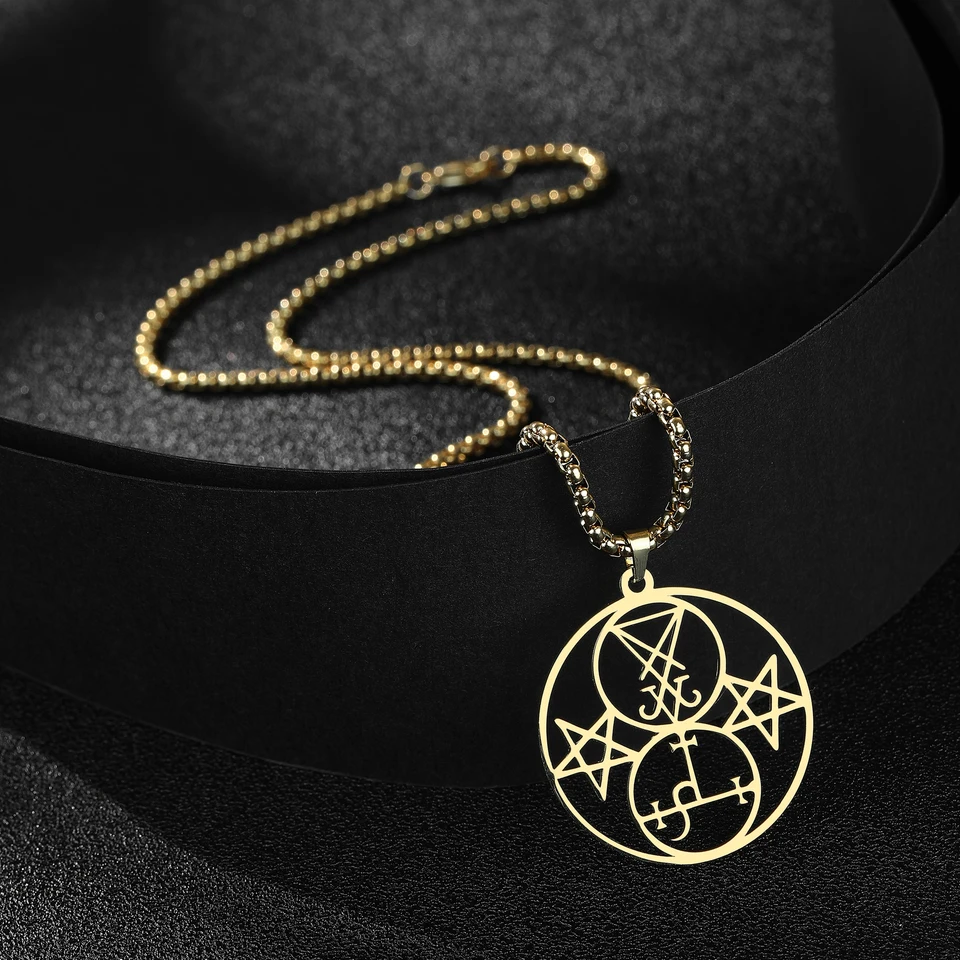 Amaxer Demon Strana Lucifer Lilith satanský náhrdelník Amulet Talisman z nehrdzavejúcej ocele