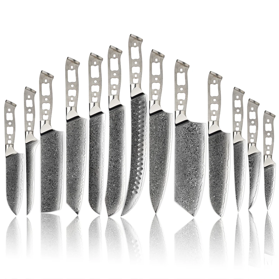 Amber 67-layer damascus nôž slepý čepeľ DIY nôž na výrobu šéfkuchár Kiritsuke paring cleaver santok nakiri nôž noža