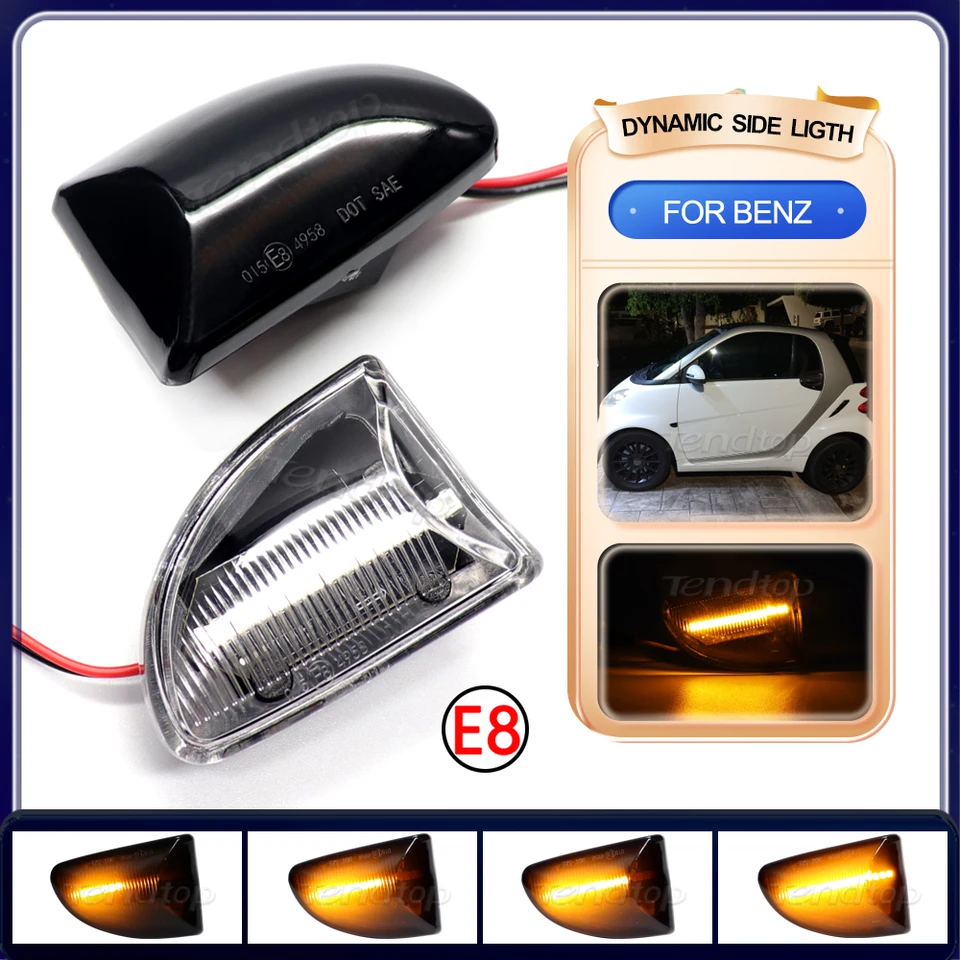 Amber LED sekvenčné bočné markerové svetlo smerové svetlá pre Smart Fortwo 451 MK1 a MKII 2007 2008 2009 2010 2012 2012 2012-2015