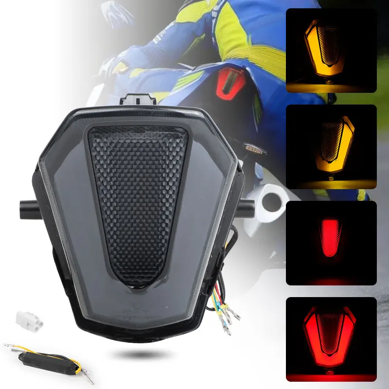 Amber Motorcycle Tail Light 12V LED zadná brzdová lampa Turn Signál pre Suzuki GSXR1000 2017 2018 2019 2020 2021 2022 2023 Taillight