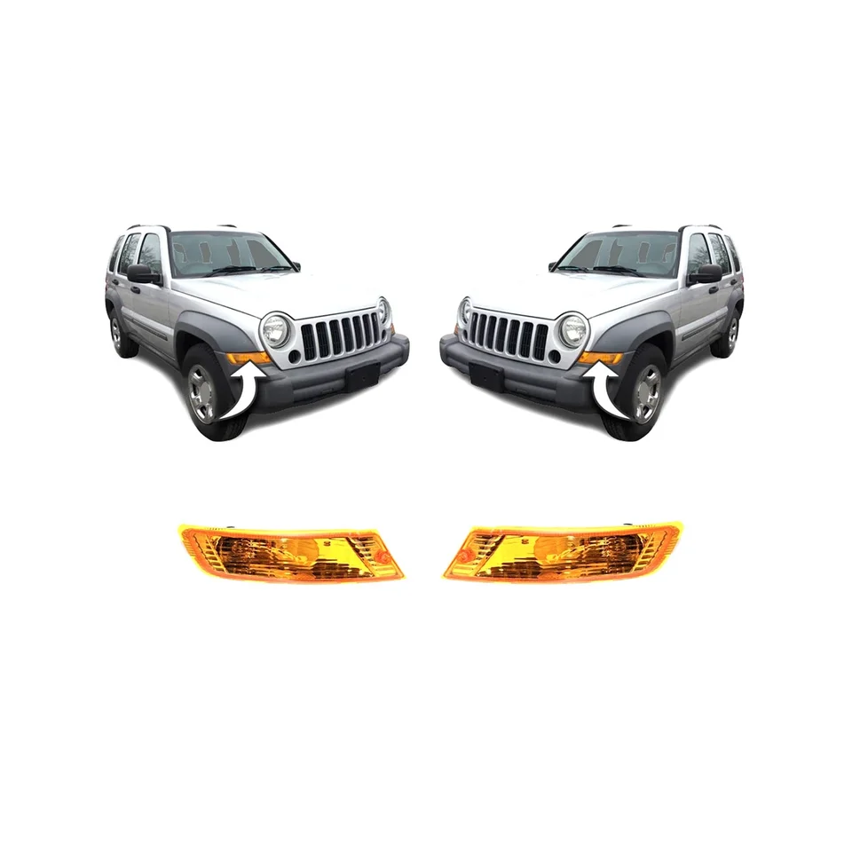 AMBER STREDNÁ MARKEROVÝ Ukazovateľ Amber s denným svetlom LED pre Jeep Liberty 2005-2007 55156766AE 55156767AD