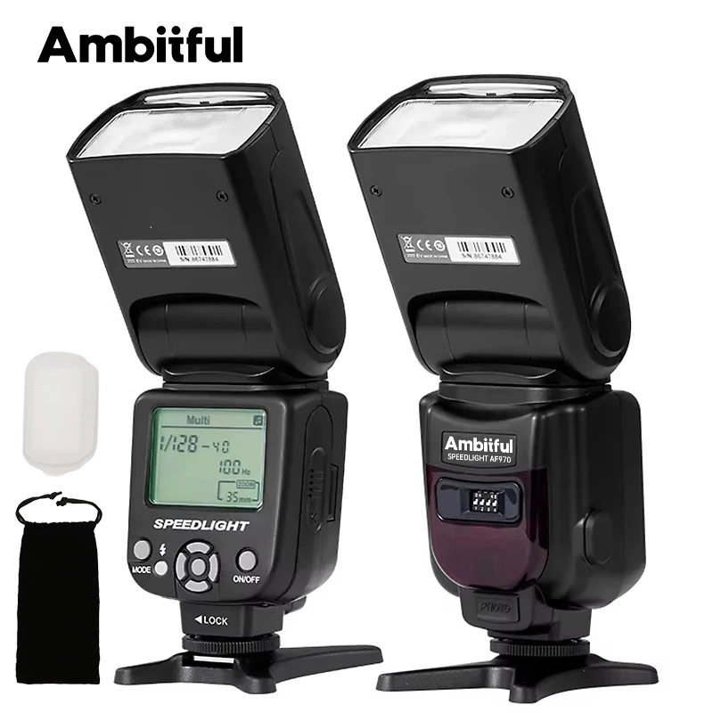 Ambiful AF970 Flash Light Speedlight Speedlite Universal pre Fujifilm Olympus Nikon Canon 650D 550D 450D 60D 7D 5D Camera