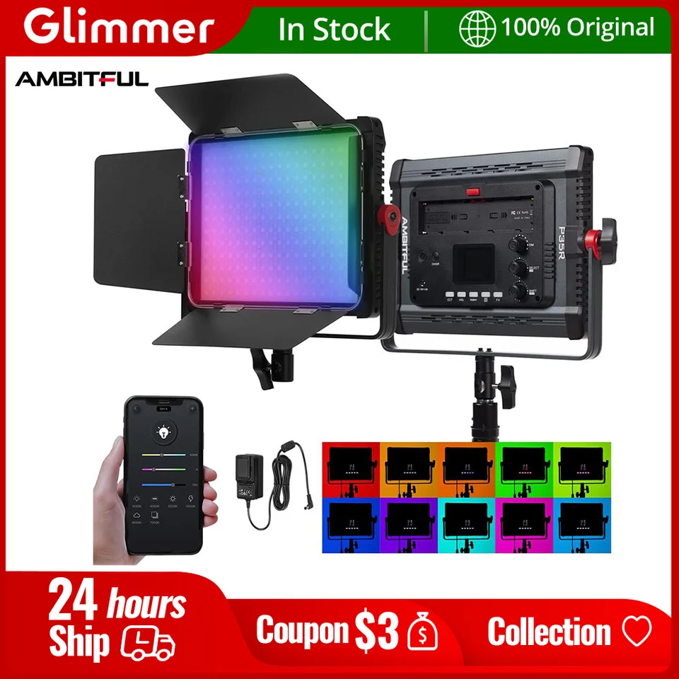 Ambitful 30W P35R RGB Full Color Fill Light 2800-6800K LED VIDEO VIDEO LIGHT PODPORA PODPORA APP PRE LIVE VIDEO Photography