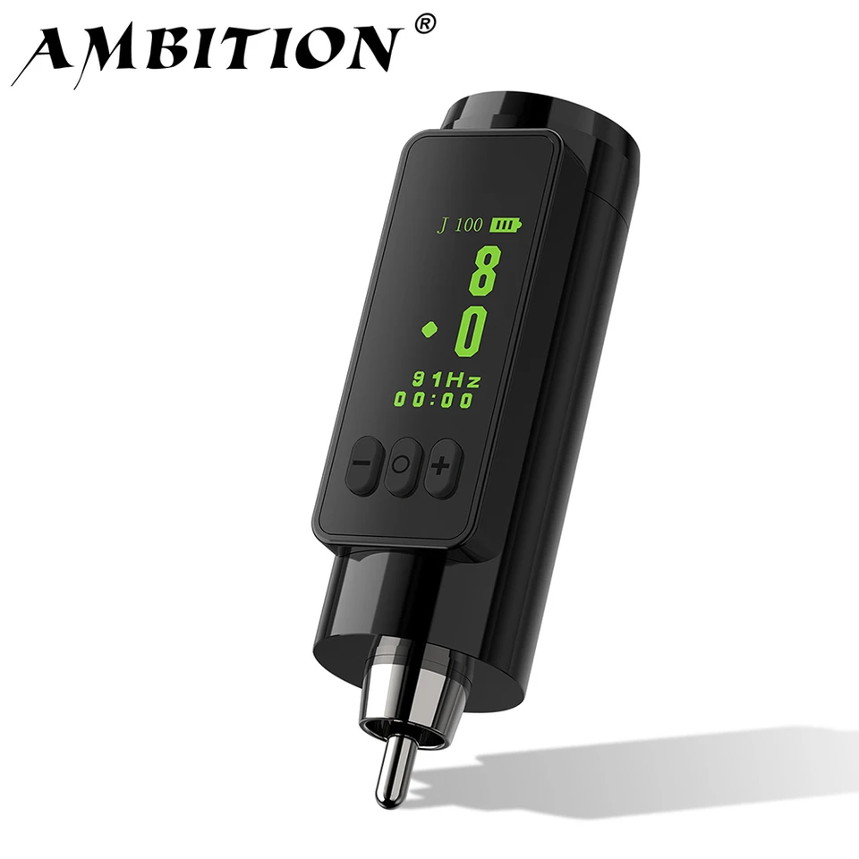 Ambície mini tetovanie RCA nabíjanie bezdrôtového profesionálneho napájania kapacita 1200 MAH LCD Displej pre RCA Rotary Tattoo Machine