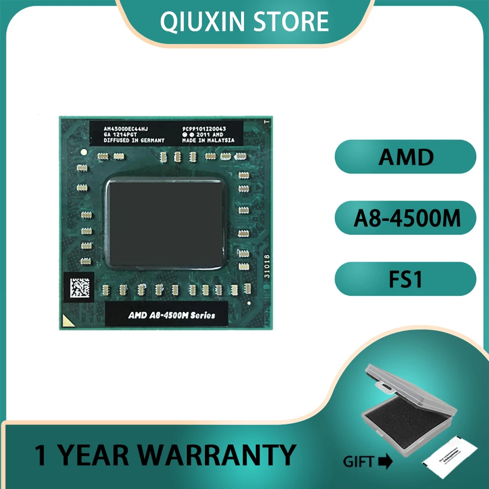 AMD A8-Series A8-4500M A8 4500M GHz Quad-Core Quad-Thread Socket FS1 procesor CPU AM4500Dec44HJ 1.9