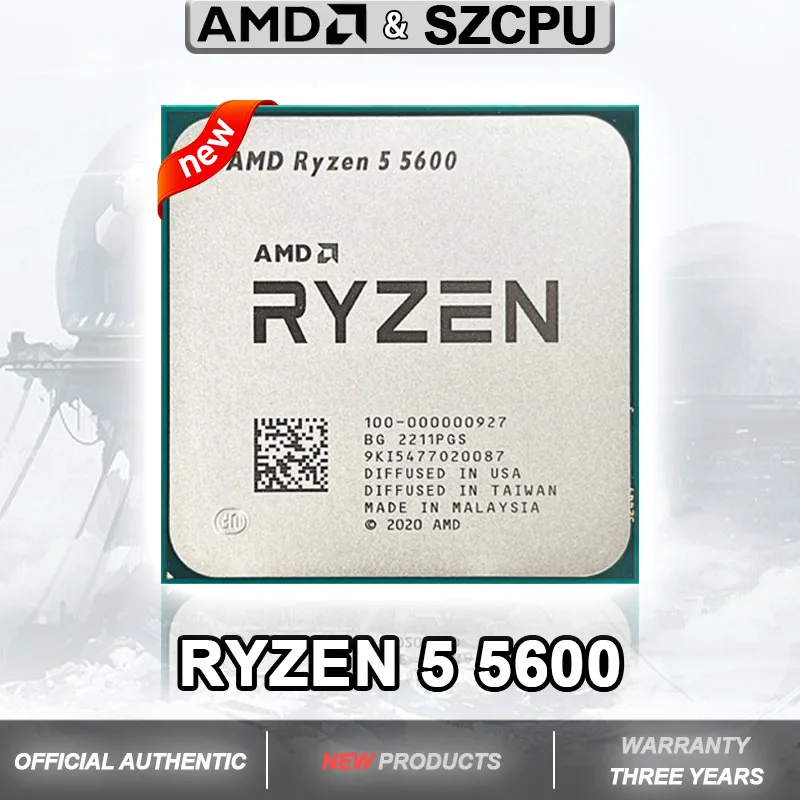 AMD R5 5600 Ryzen 5 5600 R5 5600 NOVINKA 3,5 GHz 6-Core 12-TREAD CPU 7NM L3 = 32M 100-000000927 SOCKET AM4