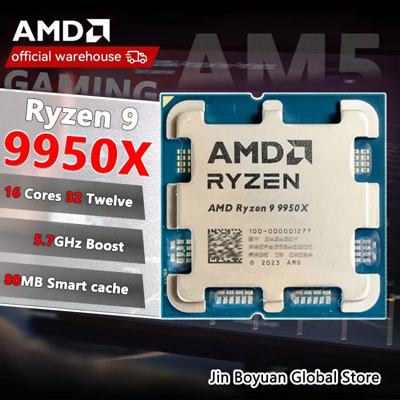 AMD Ryzen 9 9950x R9 9950x Nový procesor 5.7 GHz 16-core 32-thread 80MB herná vyrovnávacia pamäť 4nm TDP 170W Socket AM5 Gaming CPU Zen 5