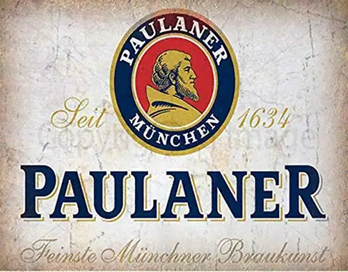 Amelia Sharpe Tin Signs Vintage Paulaner pivo Nemecko vinobranie krčma bar stena dekorácia kovový znak domáci bar garáž dekorácie