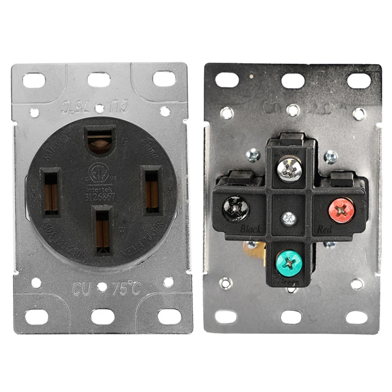 American 250V 50A 4 Hole NEMA 14-50R Generátor Outlet Proti-off Industry Power Socket Plug Inline Wire Connector