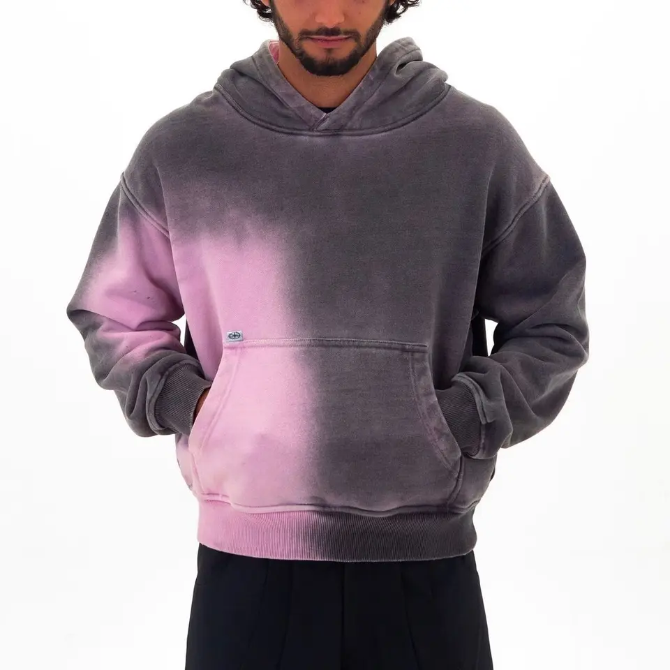 American Fashion Joker Gradient Cotton Hoodie Men Street y2k nový hip hop retro voľný mikina pár Populárny príležitostný punk kabát
