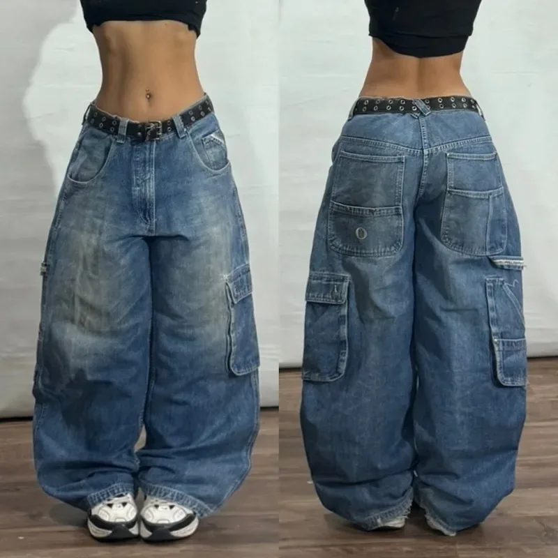 American Hip Hop Vintage Baggy Jeans Ženy y2k nový príliv Harajuku vysoký pás široký pás nohavice Gotické široké nohavice pouličné nohavice Muž