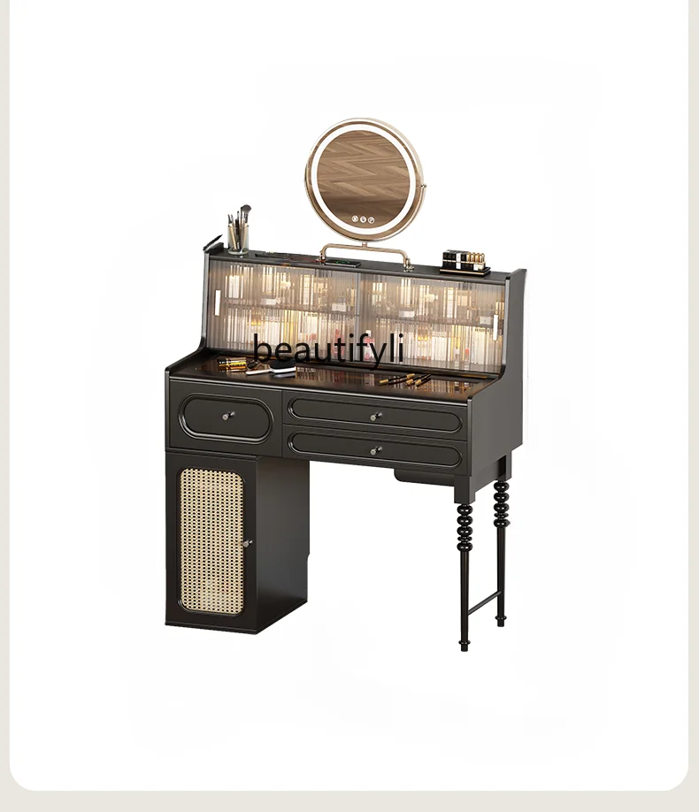 American Light Luxury Dresser Desk Integrovaná hlavná spálňa Malý apartmán nový čínsky štýl zatiahnuteľný make -up stôl