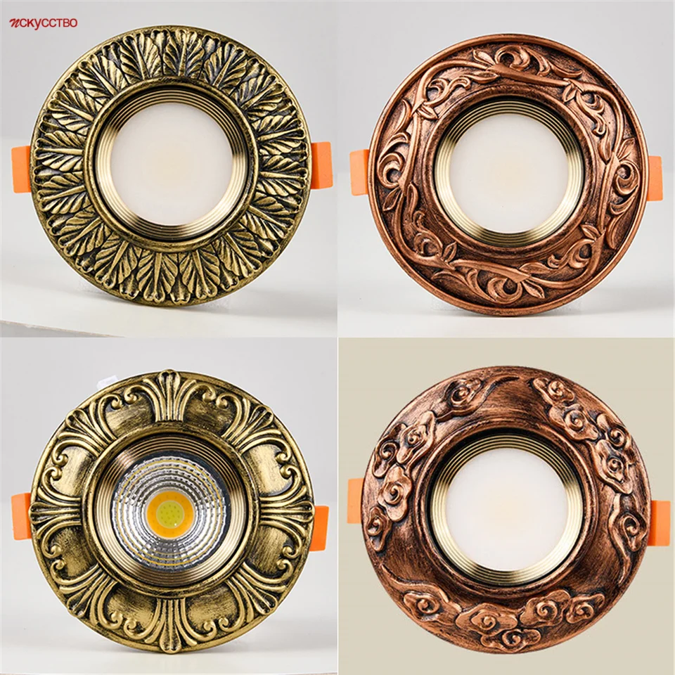 American Vintage Bronzová živici LED stropná lampa LAMP Obývacia izba Hotel dekor 3W 10W 12W 110V 220V Vložené koborové premenné downlight