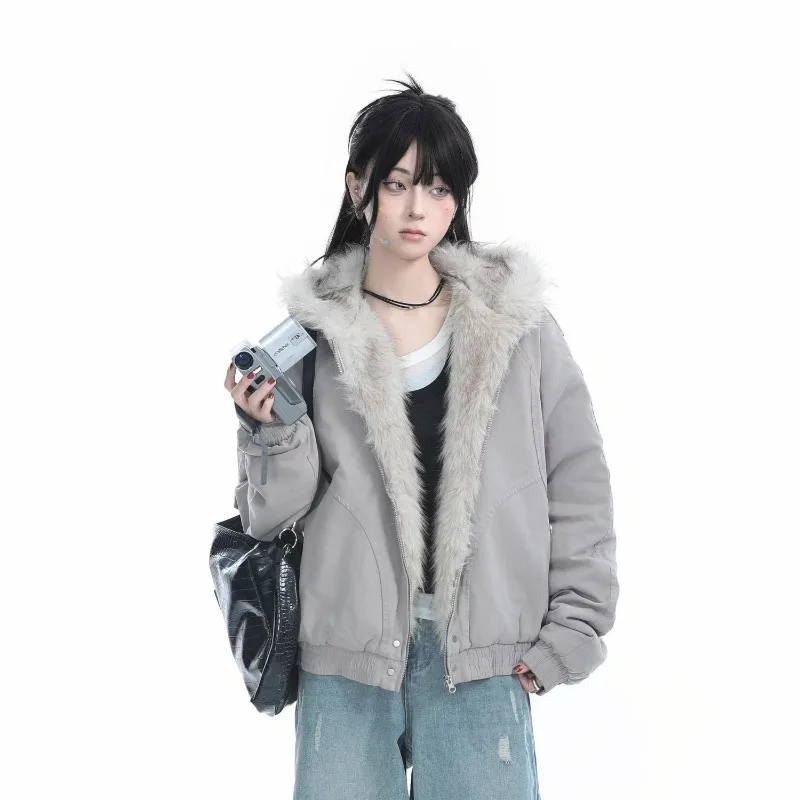 American Vintage New Fashion Casual Cast Collar Coat Dám