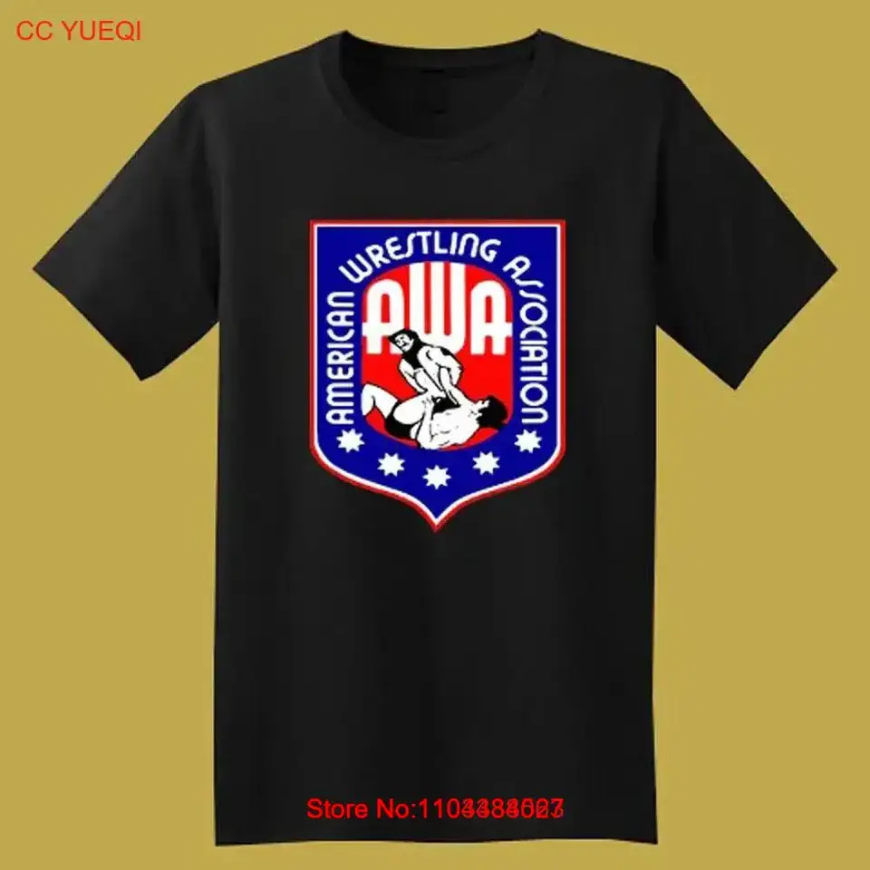American Wrestling Association Awa logo Pánske čierne tričko s veľkosťou s do 5xl