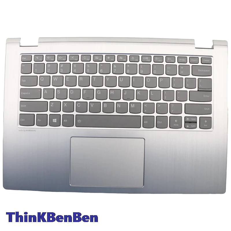 Americká anglická klávesnica Platinum Horný puzdro Palmrest Shell Cover pre Lenovo Yoga 530 Flex 6 14 14ikb 14arr 5CB0R08660