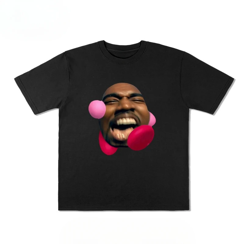 Americká hviezda Kirby Joint Kanye West Cotton Printed High Street Európske tričká Pánske a dámske letné voľné rukávy
