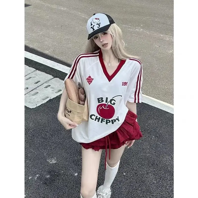 Americké tričko s krátke rukávové tričko s virhanom pre d Jersey pre dámsku letnú novú kolekciu