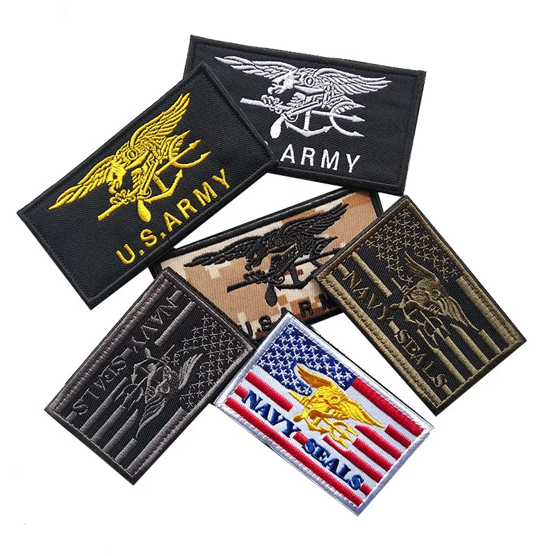 Americký námorný tím IR Infračervené reflexné vojenské záplaty Hook & Loop Tactical Navy Seal Team Trident Patch Applique