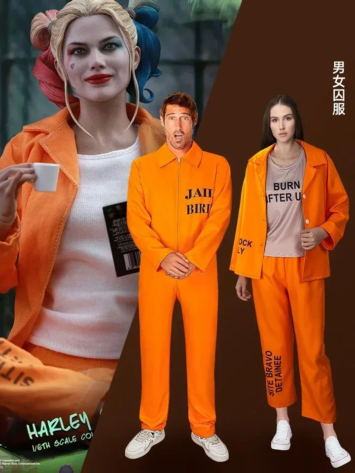 Americký väzň Cosplay kostým Manucksuit Woman Woman Top Pants Dospelý oranžový väzenský uniforma cosplay halloween kostým