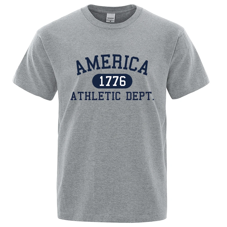 Amerika 1776 Atletické oddelenie Letter Tshirt Man Fashion Tee oblečenie leto luxusné tričko hip hop hip hopu priedušné bavlnené odevy tričko