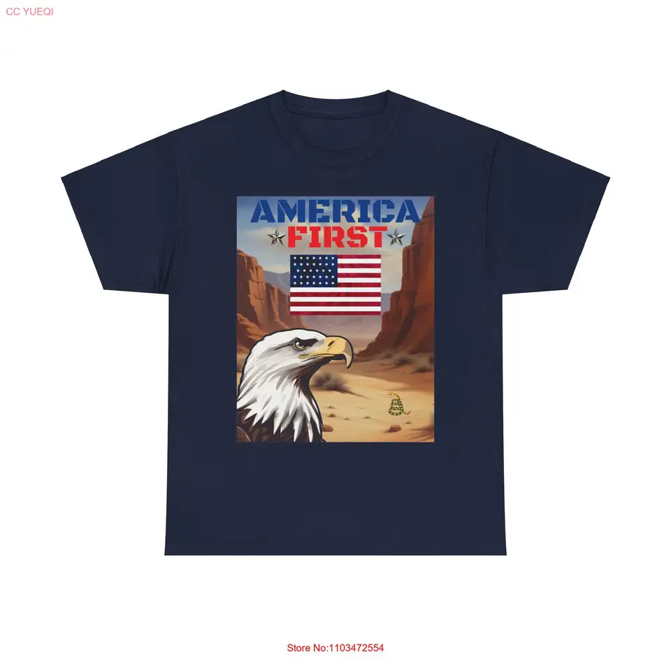 Amerika First Eagle Desert Scene T tričko ťažké bavlnu dlhé alebo krátke rukávy