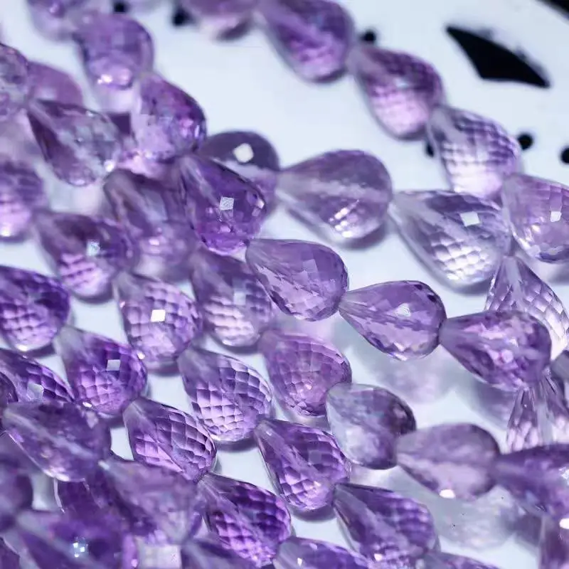Ametyst Drop Facet-Lavender 6-10 mm Veľkoobchod pre DIY šperky náhrdelník 40 cm voľné korálky