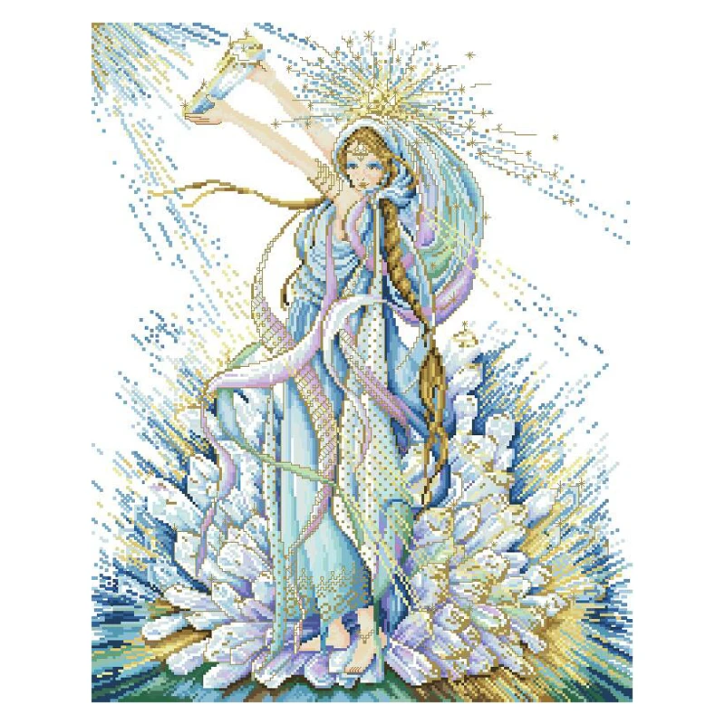Amishop spočítal súpravu Cross Stitch pre ženy, kamienka, víla, čarodejnícka kráľovná, krása, kúzelná výšivka, dekoratívne Lanarte 23020