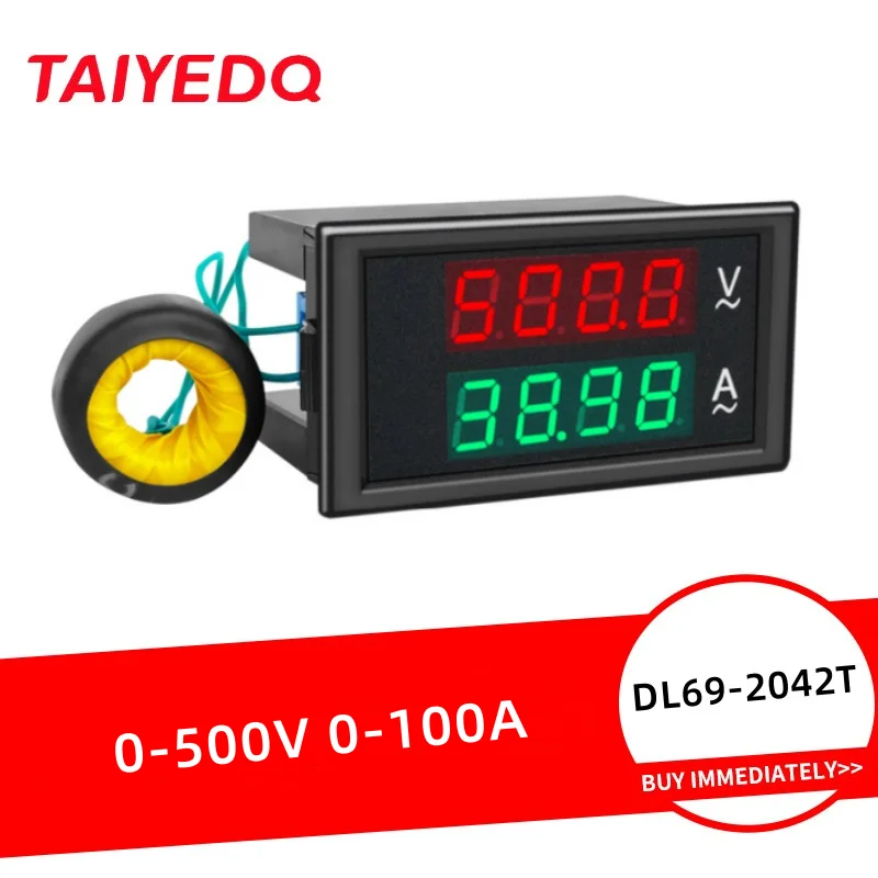 Ammeter AC Voltmeter 0-500V 0-100A Detektor integrovaný digitálny displej DL69-2042T